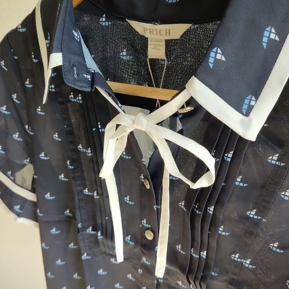 Brand new Prich shirt with tie dark blue - Picture 2 of 13